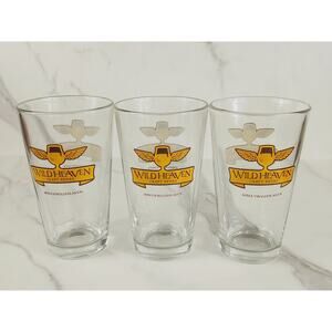 Wild Heaven Craft Beers Pint Beer Clear Glass 16oz Drinkware 5 3/4" Brewery x3